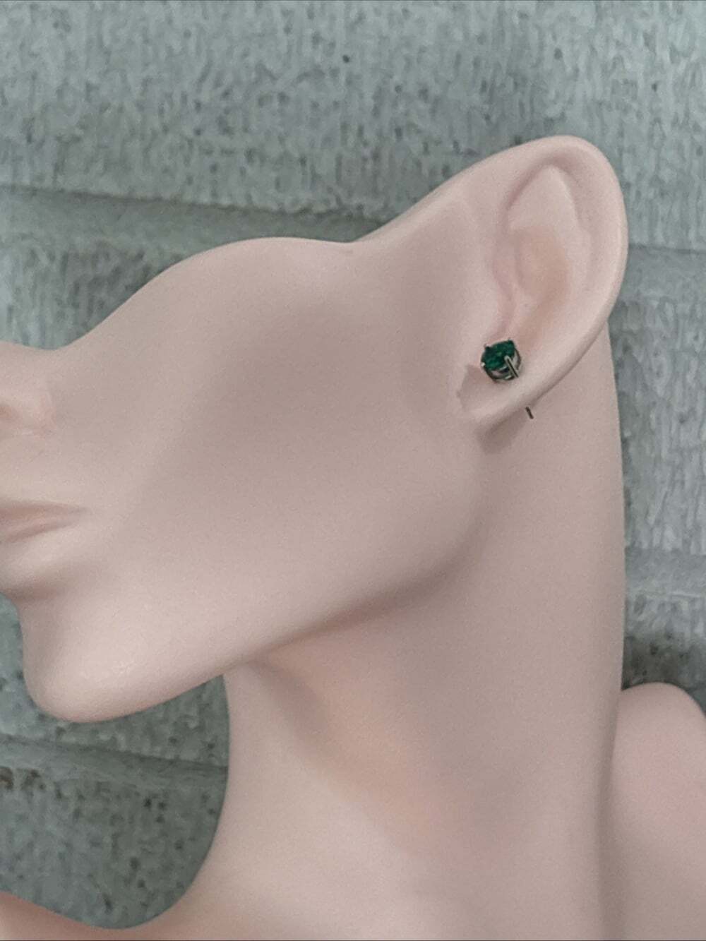 Sterling Silver ~1.2 tcw Round Cut Lab Created Green Emerald Stud Earrings - Picture 12 of 12